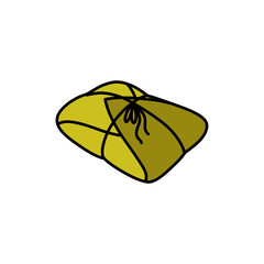 humita doodle icon, traditional Latin American corn wrap, vector color line illustration