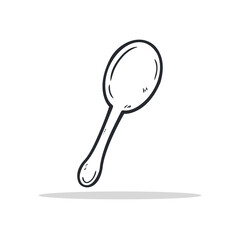 Hand drawn Spoon icon Design Template. vector sketch doodle illustration. Outline style.Perfect for food concepts, diet infographics, icons or web design, street restaurants menu