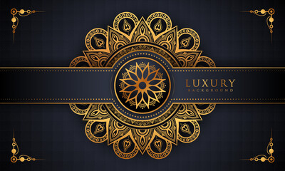 Luxury mandala background with golden arabesque pattern Arabic Islamic east style. Decorative mandala for print, poster, cover, brochure, flyer, banner, and your desired ideas. Mandala for Henna.