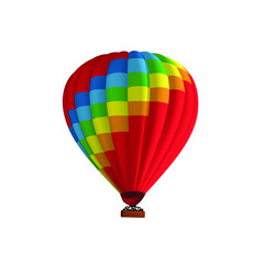 Hot air balloon vector illustration. Graphic isolated rainbow red colorful aircraft. Balloon festival.