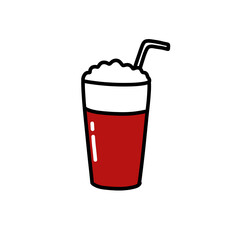 terremoto chilean traditional drink doodle icon, vector color line illustration