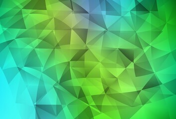 Obraz premium Light Blue, Green vector pattern with polygonal style.