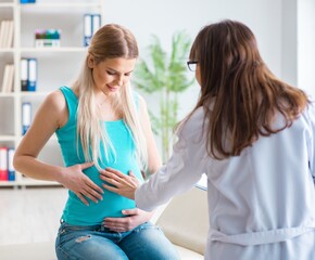 Pregnant woman at regular pregnancy check-up