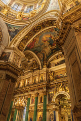 Fototapeta na wymiar Interior of Saint Isaac's Cathedral, Saint Petersburg, Russia