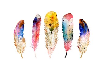feather watercolor wall art poster perfect for canvas prints - 445063468