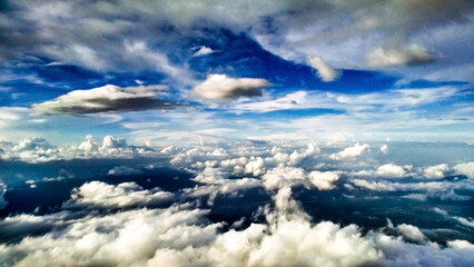 Obraz premium Blue Clean Sky with Clouds