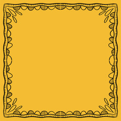yellow background tile design with a square simple border