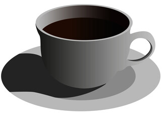 illustration of coffee cup with shadows