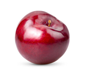 red cherry plum isolated on white