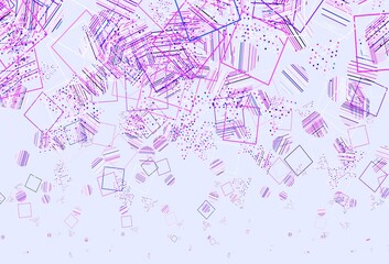 Light Pink vector backdrop with lines, circles, rhombus.