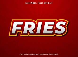 fries text effect template with bold and abstract style use for business brand and logo
