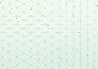 麻の葉の水彩和柄背景