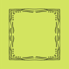 Black square frame with green background