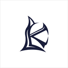 Knight logo letter K logo design template.