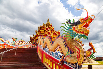 Fototapeta na wymiar Wat Petch Suwan chinese temple in Phetchaburi, Thailand