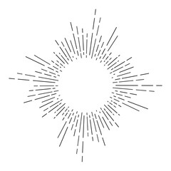 Fototapeta premium Vintage hand drawn sunburst. Vector illustration