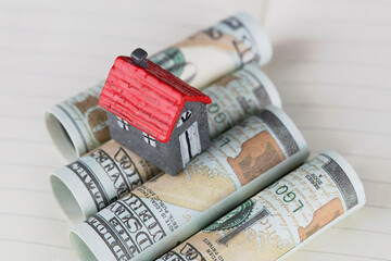 House model on dollar bills