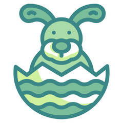 bunny blue line icon