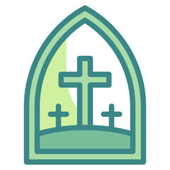 Obraz premium cross blue line icon