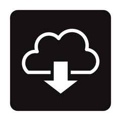 ダウンロードのシンプルなアイコン/白ヌキ