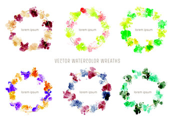 watercolor splatter wreath set