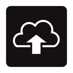 アップロードのシンプルなアイコン/白ヌキ