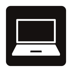 ノートパソコンのシンプルなアイコン/白ヌキ
