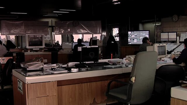 Control Room of Railway, Inside the Retiro Railway Network Control Tower, in Buenos Aires, Argentina.