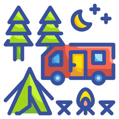 camping line icon