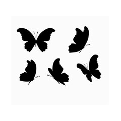 butterfly silhouette illustration vector