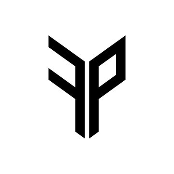 initial letters monogram logo black FP
