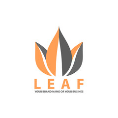 Three Leaf Logo Design Vector