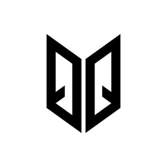 initial letters monogram logo black QQ