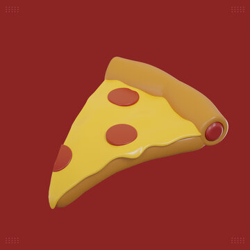 3d rendering pizza food icon premium image