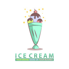 Ice Cream Illustration Logo Design