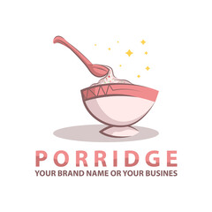 Porridge Breakfast Illustration Logo Design
