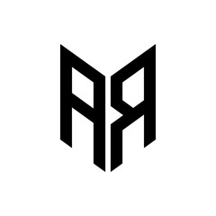 initial letters monogram logo black AR