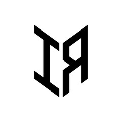 initial letters monogram logo black IR