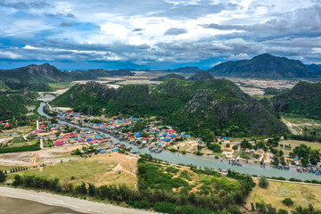 Bang Pu fishing Village in Sam Roi Yot national park, Prachuap Khiri Khan, Thailand