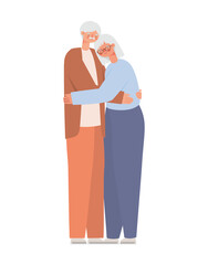 smiling grandparents illustration