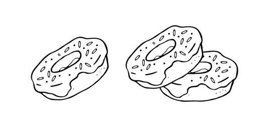 A glazed donut. Vector logo illustration on a white background. 