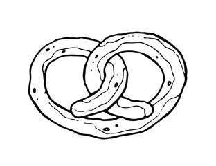 Bretzel with salt. Vector logo illustration on a white background. 