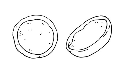 Sponge cookies with filling. Vector logo illustration on a white background. 