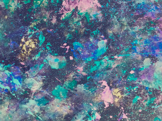 Cobalt Abstract Decoration. Navy Watercolor Artwork. Blue Grunge Geometric. Azure Texture Watercolour. Paint Poster. Design Banner. Art Summer. Splash Poster.