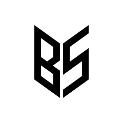 initial letters monogram logo black BS