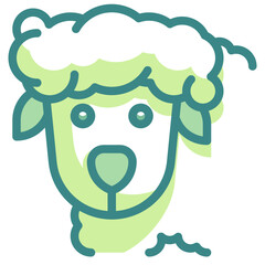 sheep blue line icon