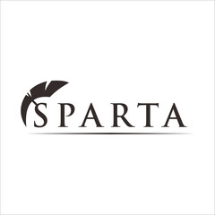 text sparta logotype. simple creative sparta logo vector template