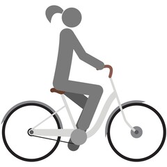 Obraz premium Icon cycle, vector bike cyclist pictogram symbol silhouette