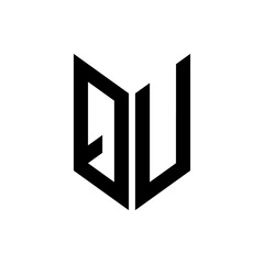 initial letters monogram logo black QU