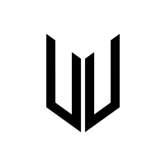 initial letters monogram logo black UU